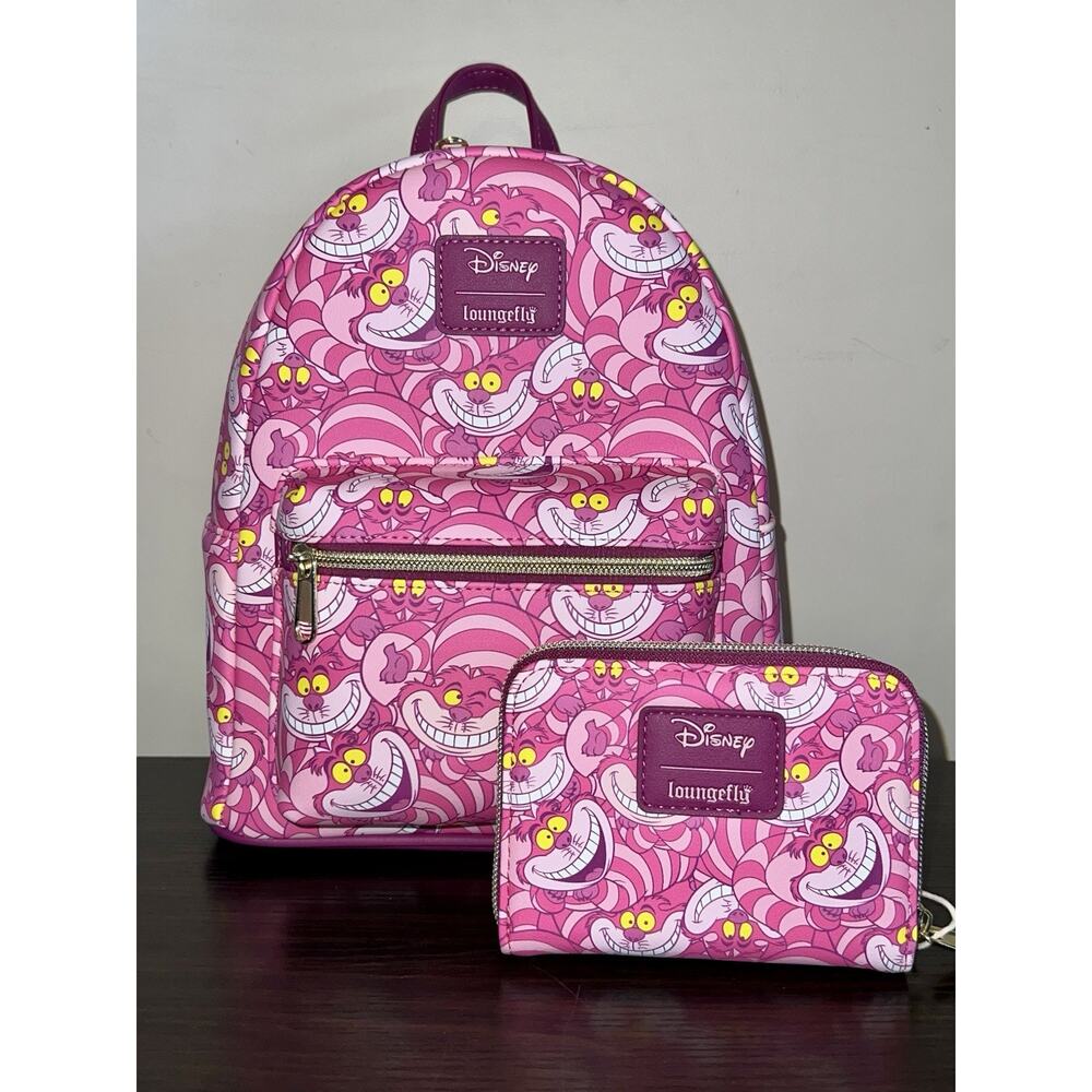 Loungefly Disney Alice In Wonderland Cheshire Cat Collage Mini Backpack Wallet